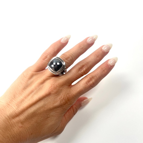 David Yurman Sterling Silver and Hematite Ring - Picture 7 of 7